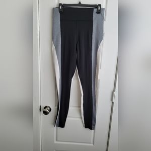 Athleta Leggings Womens M High Rise Colorblock Black Pockets Crest Tight